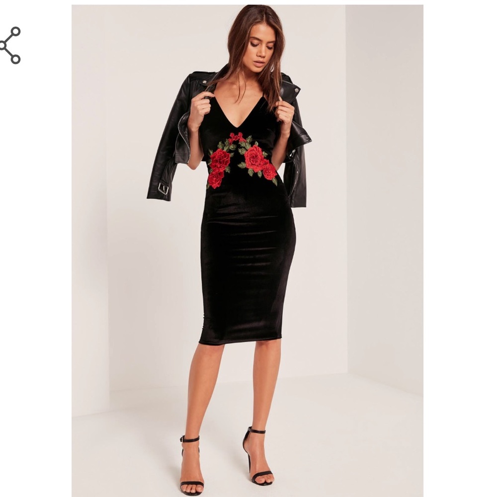 Missguided strappy flower midi dress.